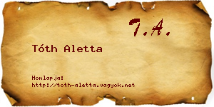 Tóth Aletta névjegykártya